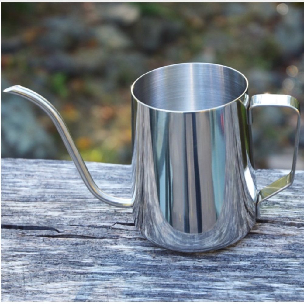 “Espresso” Stainless Steel Watering Can for small plants. Excellent condition.